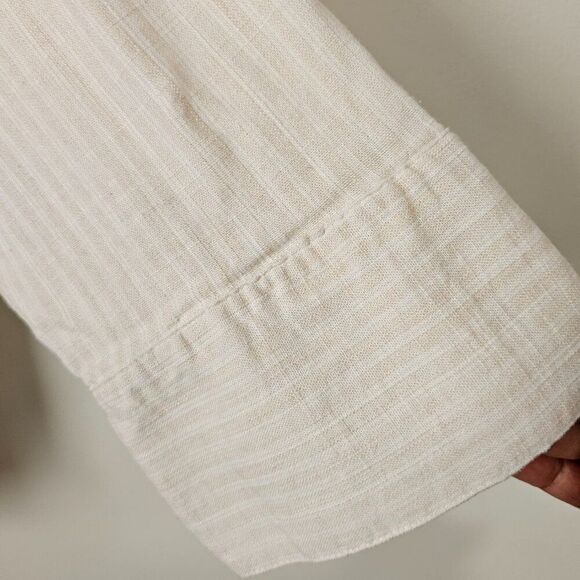 EUC BLU PEPPER PINSTRIPE LINEN BLEND BUTTON DOWN SHIRT TOP SIZE M - Picture 9 of 13